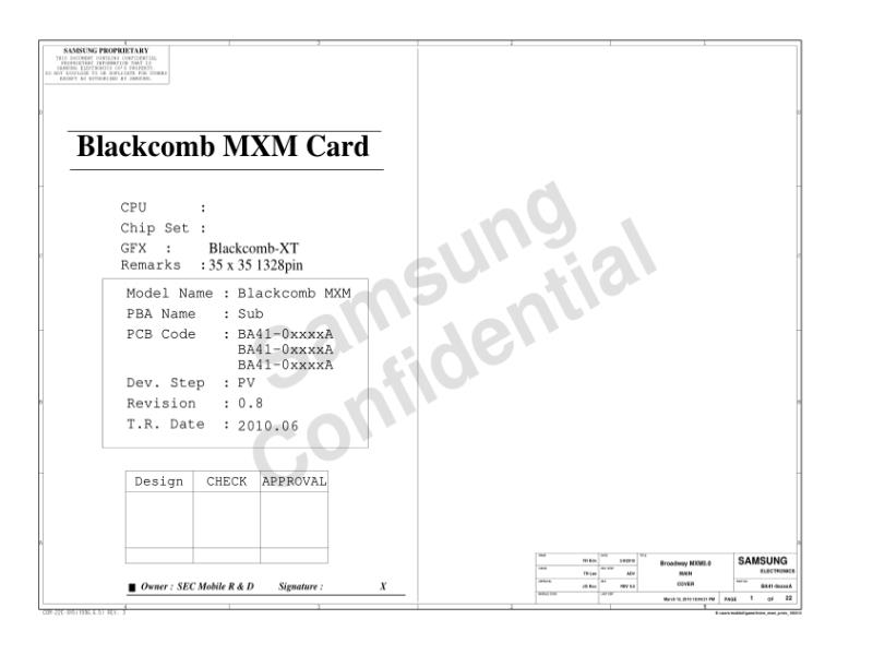 三星  Samsung ATHENA MXM E-PR GFX BOM LAST电路图