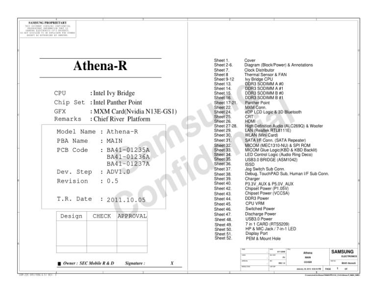 三星  Samsung ATHENA R PR MAIN SCHEMATIC GERBER 0209电路图