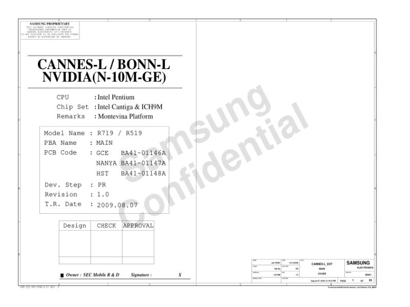 三星  Samsung BONN LE,CANNES-L EXT PR 090818电路图