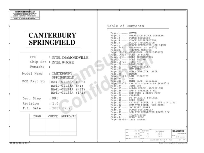 三星  Samsung CANTERBURY PR SCH 0725电路图