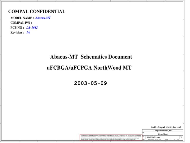三星  Samsung DELL ABACUS-MT LA-1682电路图