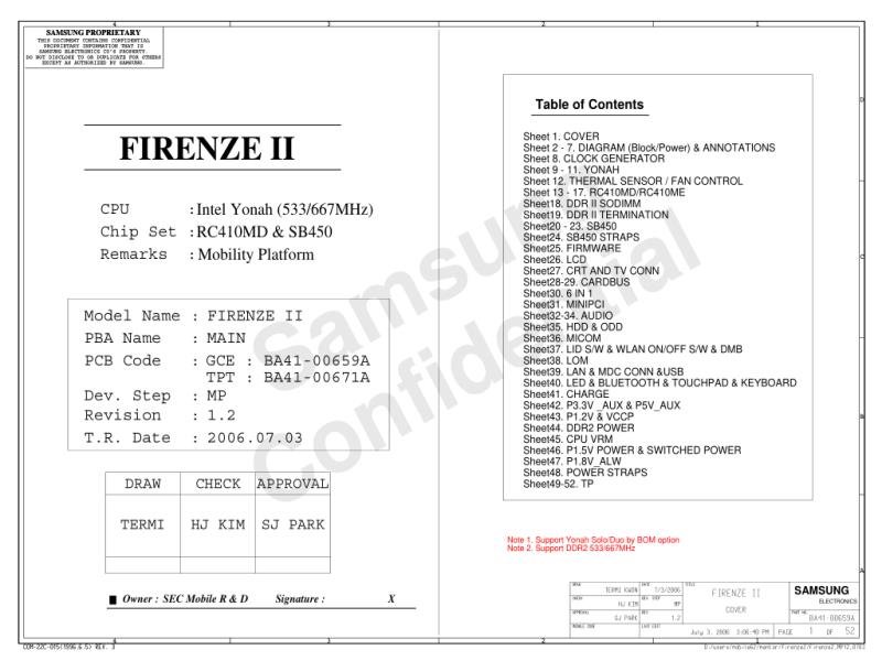 三星  Samsung FIRENZE2 MP12 060703电路图