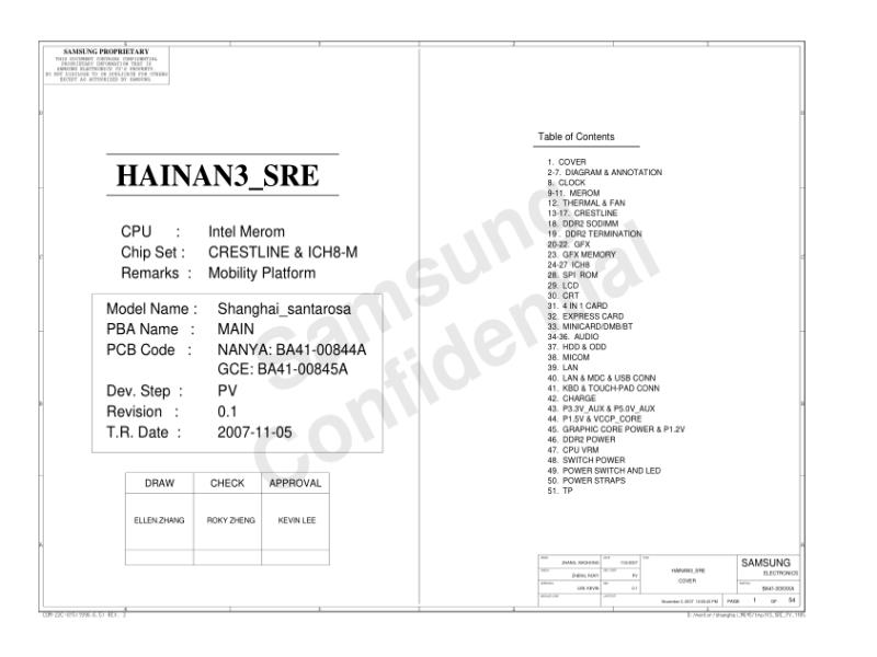 三星  Samsung HAINAN3 SRE PR电路图