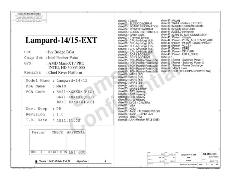 三星  Samsung LAMPARD EXT PR BOM电路图