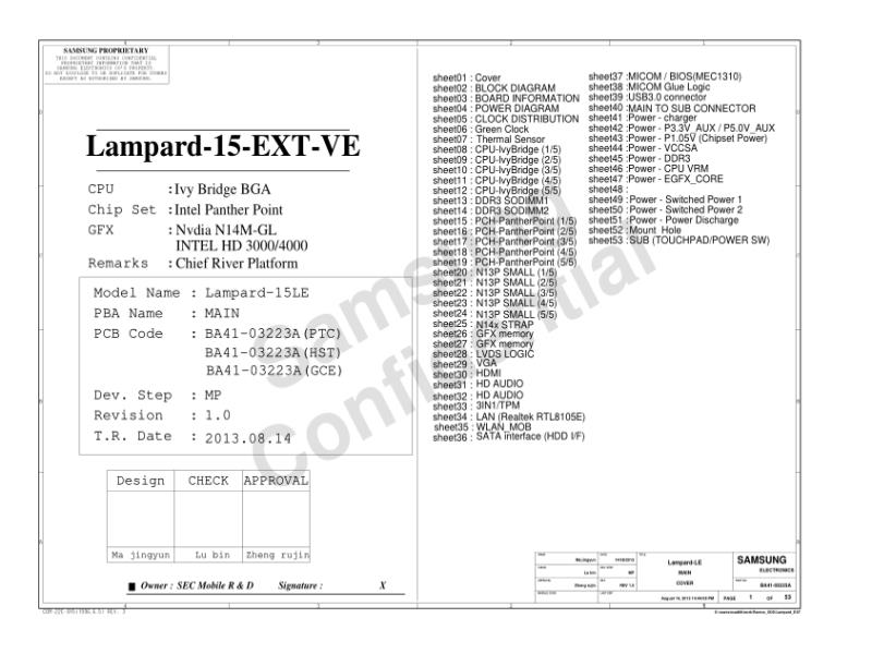 三星  Samsung LAMPARD EXT VE PR BOM20131011电路图