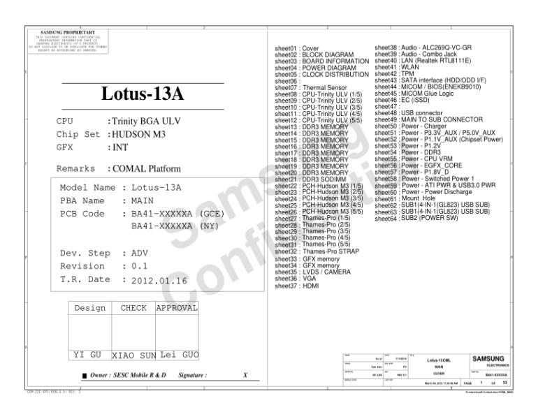 三星  Samsung LOTUS-13CML MP1.1电路图