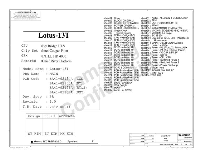 三星  Samsung LOTUS-13T PR 120814电路图