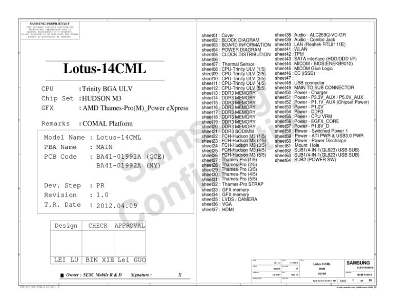 三星  Samsung LOTUS-14AMD PR电路图