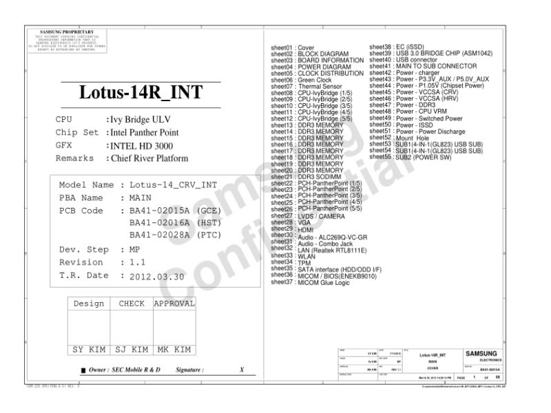 三星  Samsung LOTUS-14R INT MP1.2 120504电路图