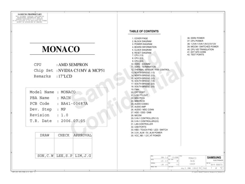 三星  Samsung MONACO MP1.0 06.07.05 Q2电路图