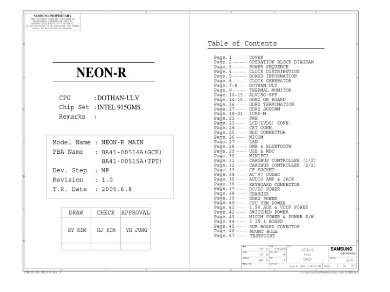 三星  Samsung NEON-R MP1.0 Schematic 0608电路图