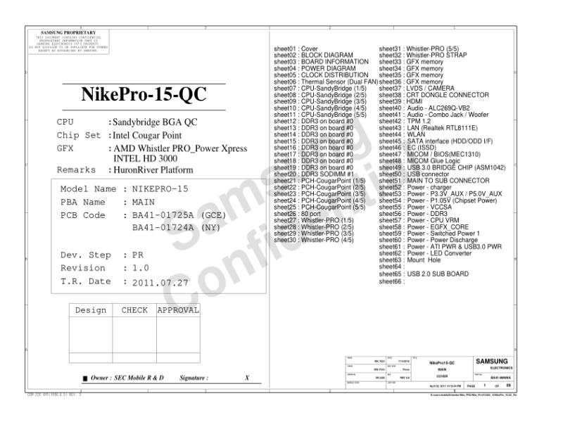 三星  Samsung NIKE-15 BBY MP GO BOM LAST 20110730电路图