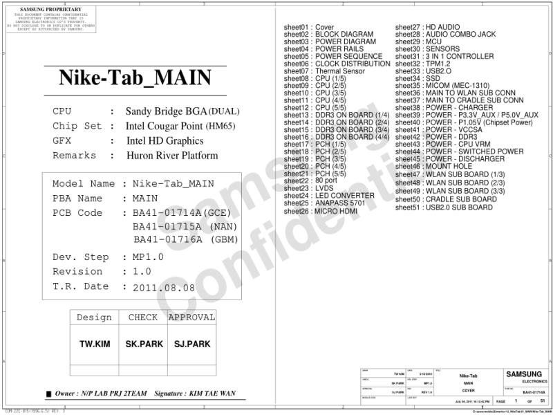 三星  Samsung NIKE-TAB MAIN PR SMT 110808电路图
