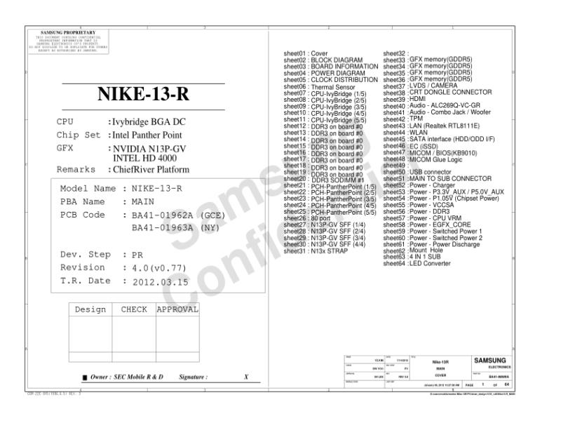 三星  Samsung NIKE13-R MAIN PRBOM 20120329 V03电路图