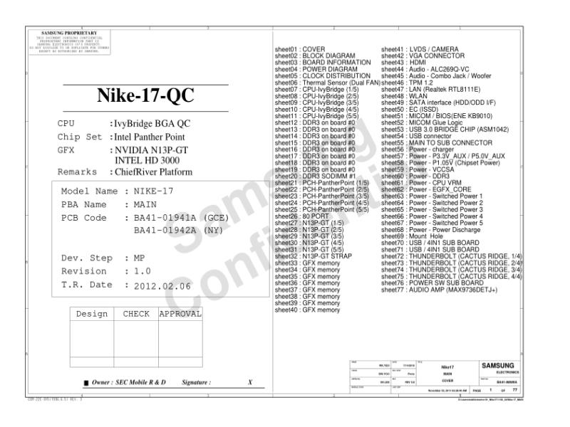 三星  Samsung NIKE17 PR 20120207电路图