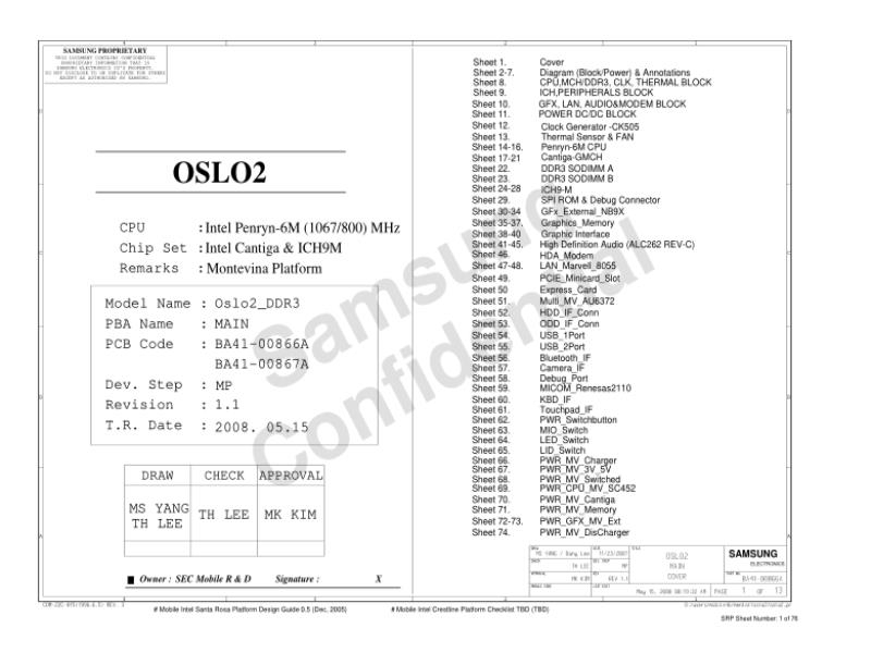 三星  Samsung OSLO2 MP1.1 15May2008电路图