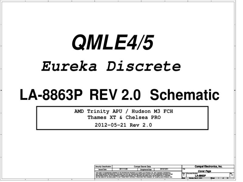 三星  Samsung QMLE4 LA-8863P DIS MB电路图