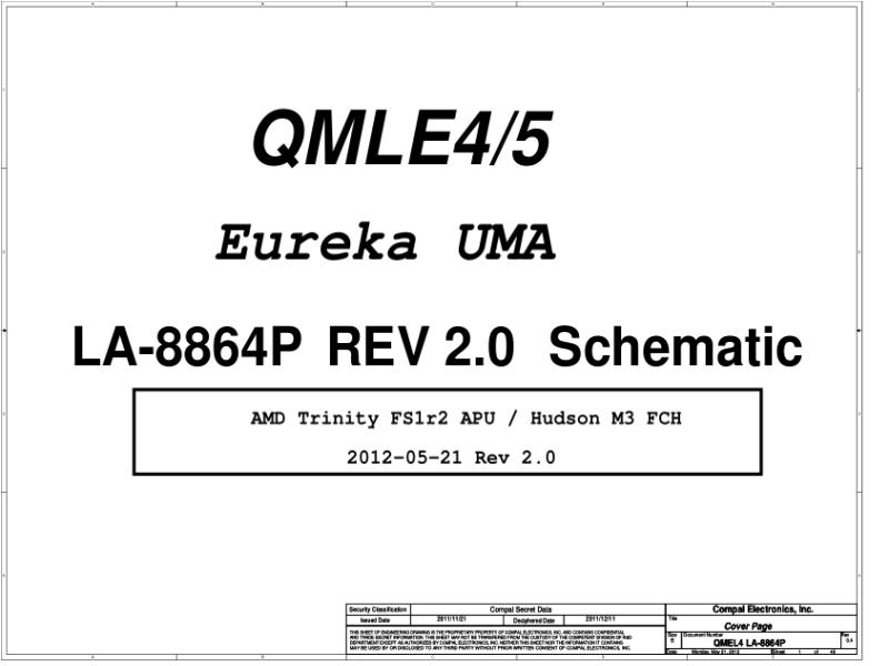 三星  Samsung QMLE4 LA-8864P UMA MB MP 201205电路图