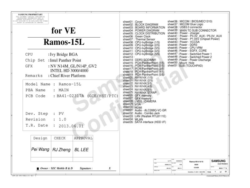 三星  Samsung RAMOS-15L PR VE电路图