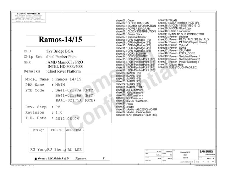 三星  Samsung RAMOS 14 15 PR BOM电路图