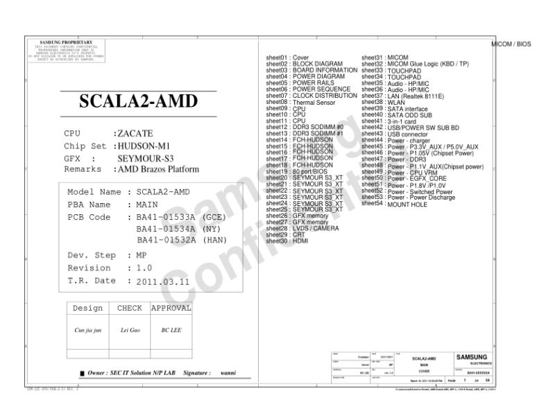 三星  Samsung SCALA2-AMD MP1.0 110316电路图