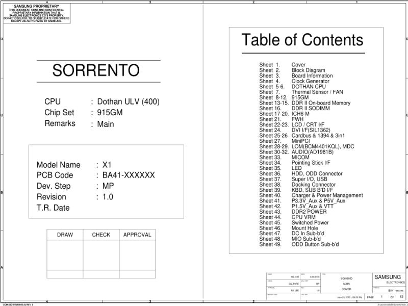 三星  Samsung SORRENTO SR1.0 0625电路图