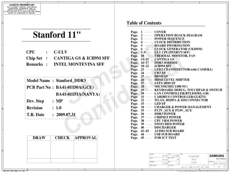 三星  Samsung STANFORD 11 X170 X120 MP 090803电路图