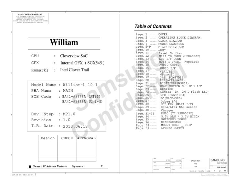 三星  Samsung WILLIAM-10 MAIN MP1.0电路图