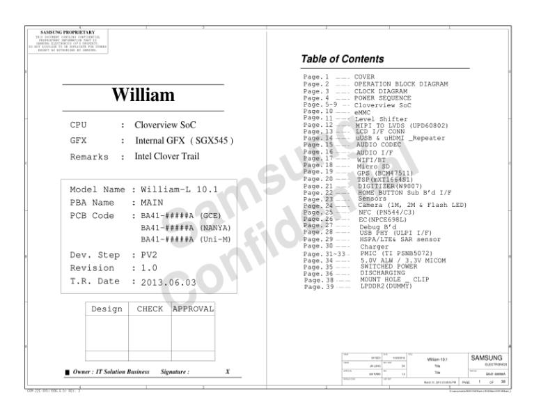 三星  Samsung WILLIAM 10 MAIN 0603 PV2 GO电路图