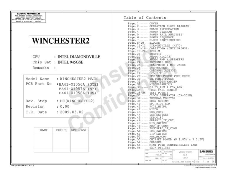 三星  Samsung WINCHESTER2 PR SCHEMATIC 0.90 20090302电路图