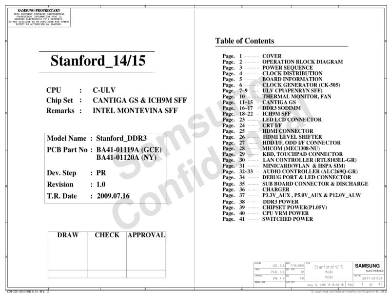 三星  Samsung X420 STANFORD 15 PR 0717电路图