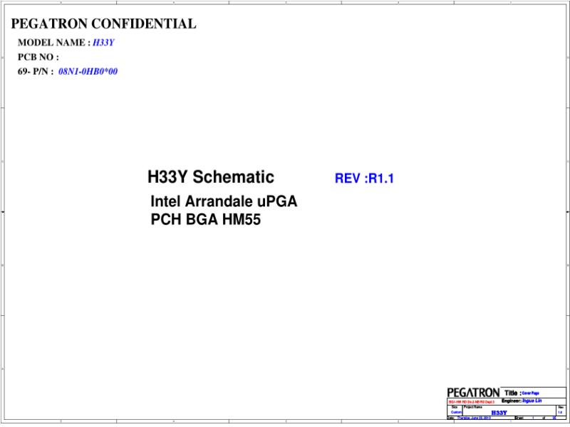 华硕  ASUS H33Y 1.1 电路图纸 HM55电路图