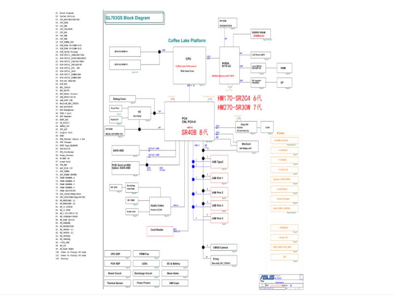 华硕  Asus GL703GS 1.4电路图