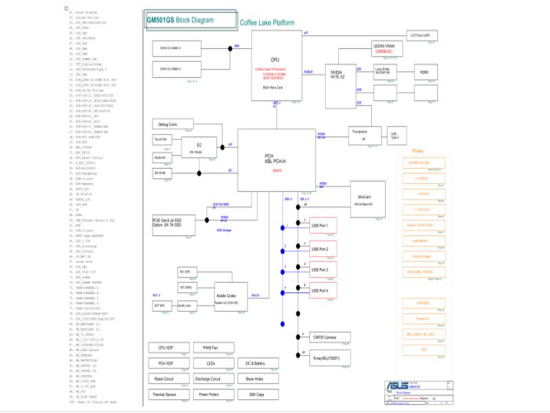 华硕  Asus GM501GS HM370 COFFEE LAKE H-PROCESSOR电路图