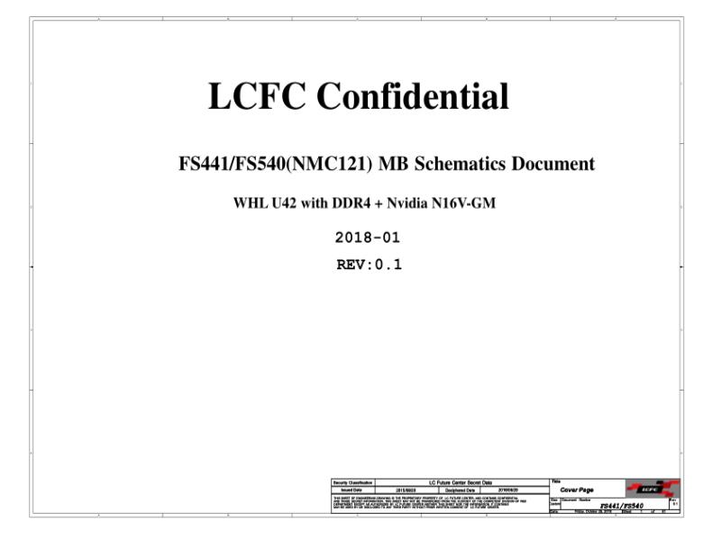 联想  Lenovo 330-17IKB NMC121 FS441 LCFC SCH电路原理图