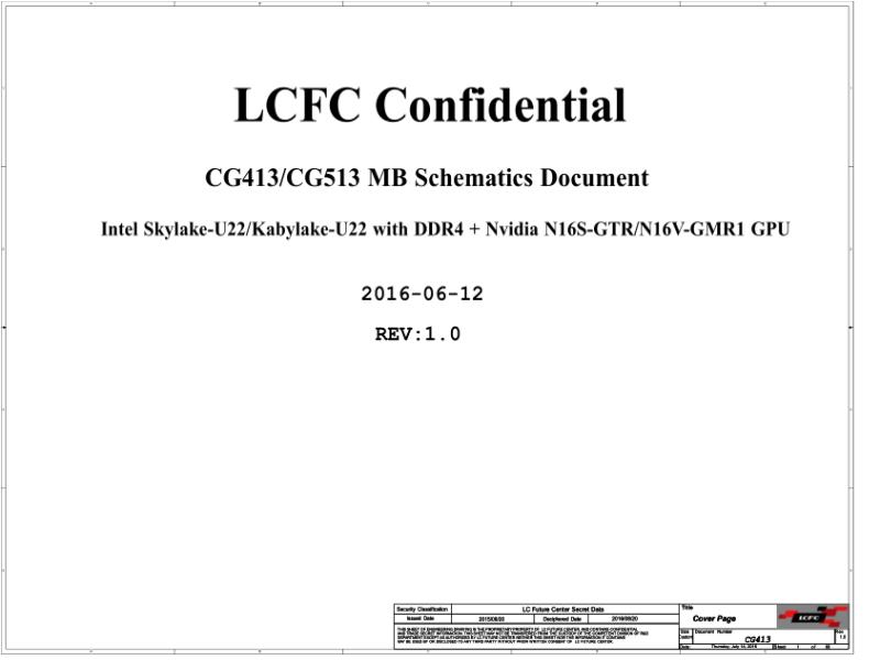 联想  Lenovo 510-15IKB-310-1415IKB CG413 DIS MB V10 RTD2166 201607 SCH电路原理图