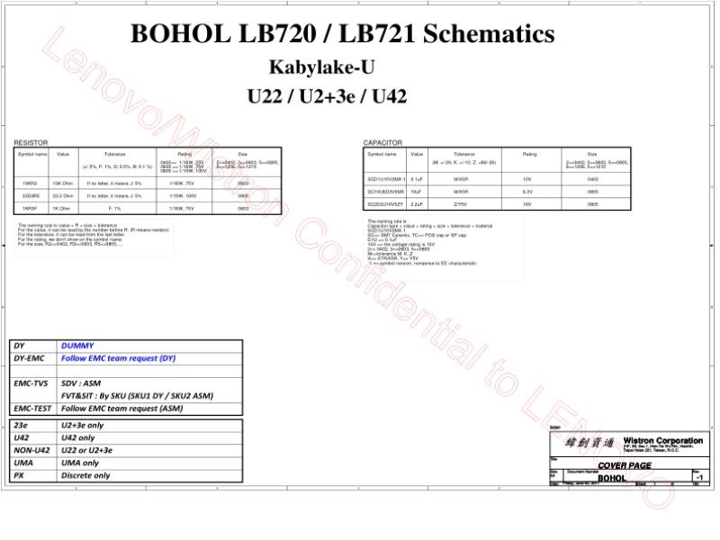 联想  Lenovo 720-15IKBR lb720 16877-1m mb SCH电路原理图