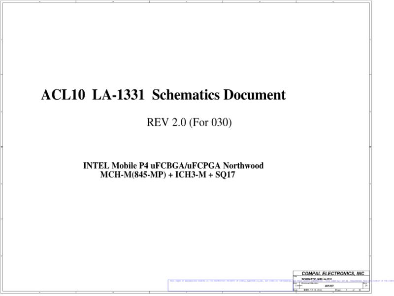 联想  Lenovo E420 E520 10282-1 10292-1 ibm e420 COMPAL LA-1331 SCH电路原理图