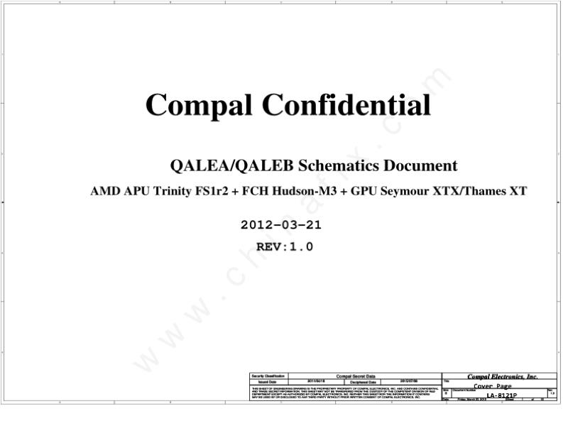联想  Lenovo E435 la-8121p r10 20120323 1400 SCH电路原理图