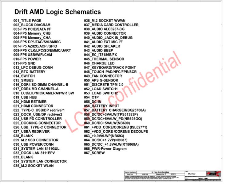 联想  Lenovo E495&E595 T495 MB SVT 0307 SCH电路原理图