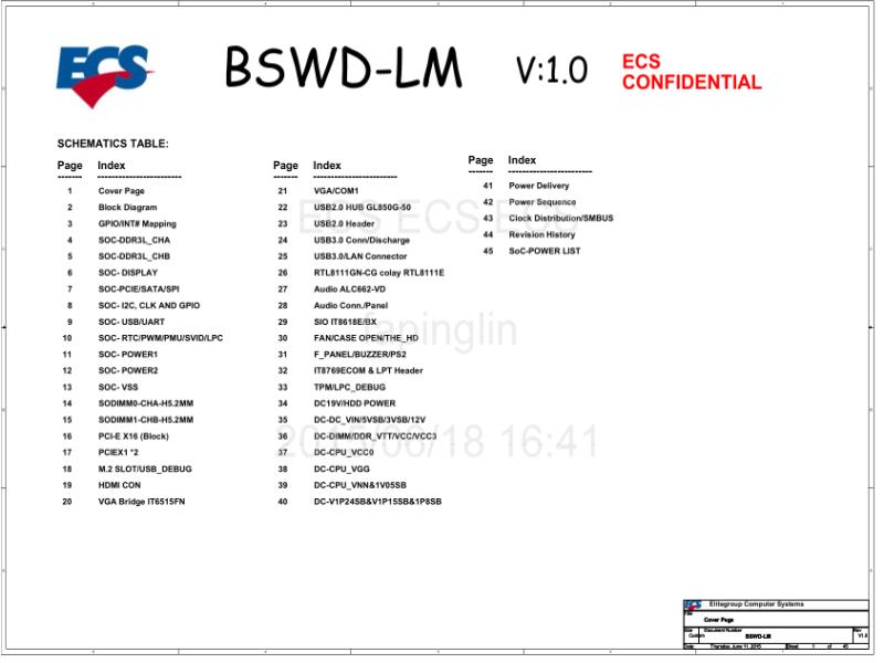 联想  Lenovo Esc BSWD-LM 1 0 IBSWME SCH电路原理图