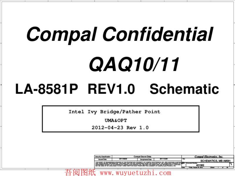 联想  Lenovo G585 QAQ10-11 LA-8581P 电路图 SCH电路原理图