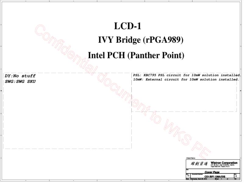 联想  Lenovo L430 cd1 bf1 2 0428 SCH电路原理图