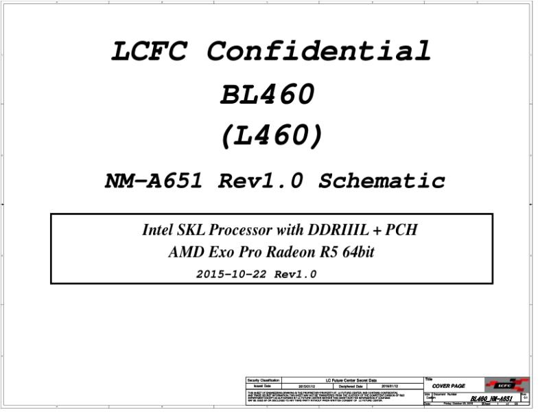 联想  Lenovo L460 bl460-1023a rd2 SCH电路原理图