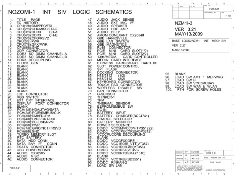 联想  Lenovo T410集显 09A21-3 SCH电路原理图