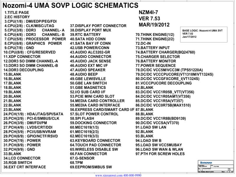 联想  Lenovo T430 nz4 uma SCH电路原理图
