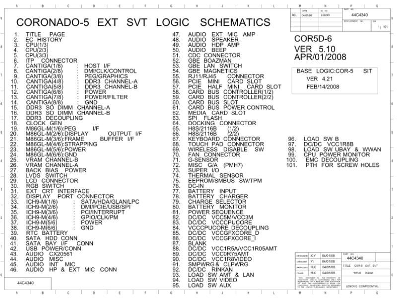 联想  Lenovo T500 EXT 44C4340 L53249 SCH电路原理图