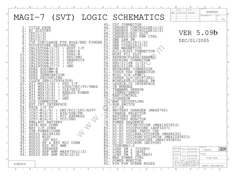 联想  Lenovo T60-7 SCH电路原理图