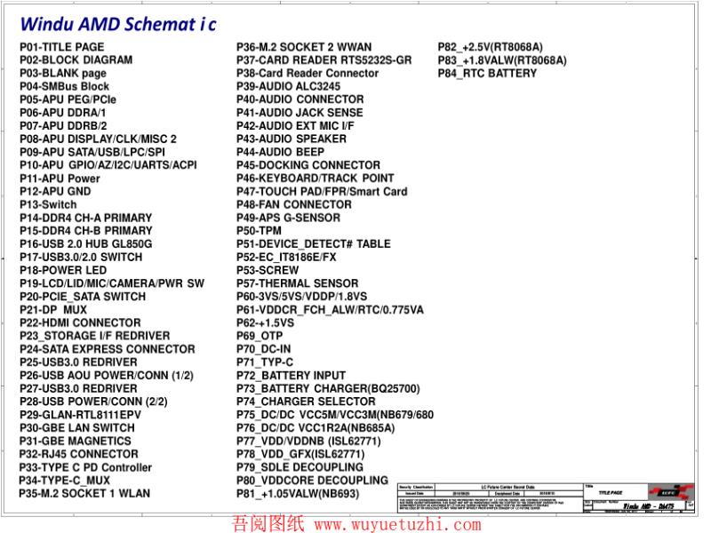 联想  Lenovo ThinkPad A475 Windu AMD-DA475 NM-B351 电路图 SCH电路原理图