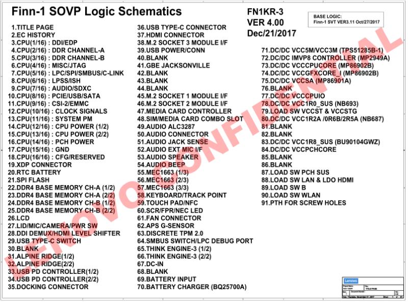 联想  Lenovo X280 NM-B521 x280电路图 SCH电路原理图